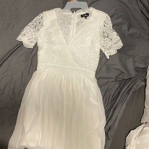 Lulus angel in disguise white lace skater dress